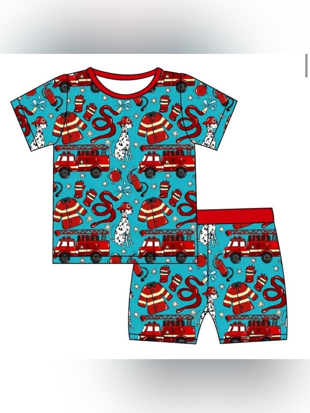 Gigis closet fire truck pajamas 5/6 NWT
